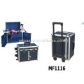 portable aluminum hair stylist cases on wheels